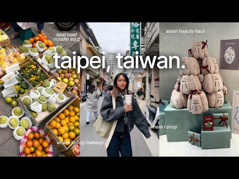 taiwan vlog 🇹🇼 | huge asian beauty haul, where to buy makeup & skincare in taiwan, more food