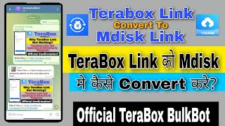 Terabox Link Convert To Mdisk link || Teraboxbulkbot || Terabox link not opening in Chrome, Teligram
