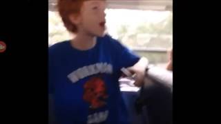 7 year old boy tells the whole school bus to SHUT THE FUCK UP!!!