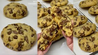 NO CHILL Chocolate Chip Cookie Recipe | New York Style Thick Cookies | No Mixer cookie making