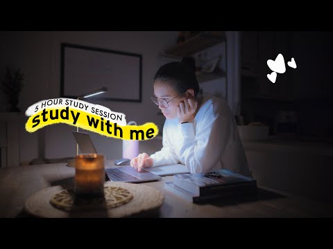STUDY WITH ME | 5 hour study session (no music)