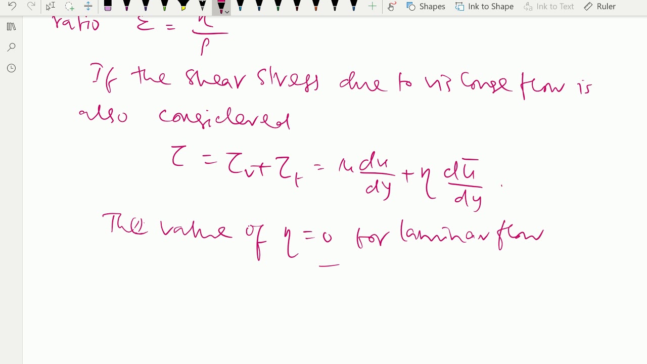 Fluid mechanics : - ( Shear stress in Turbulent Flow ) - 150.