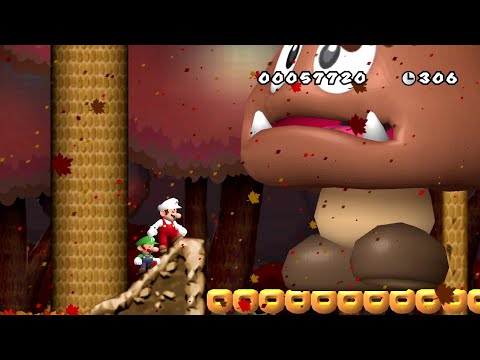 Newer Super Mario Bros. Wii Falling Leaf - Complete Walkthrough