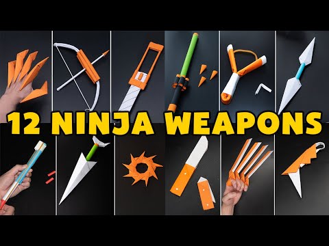 AMAZING! 12 ORIGAMI PAPER NINJA WEAPONS