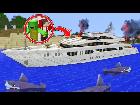 Shrek Craft - Maizen and Mikey CRASH on SHIP - Sad Story in Minecraft(JJ)