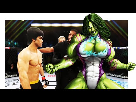 PS5 Bruce Lee vs. She Hulk Power Girl (EA Sports UFC 4)