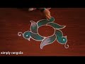 beautiful parrot 🦜 rangoli designs with 5dots  l creative easy bird kolam l simple parrot muggulu