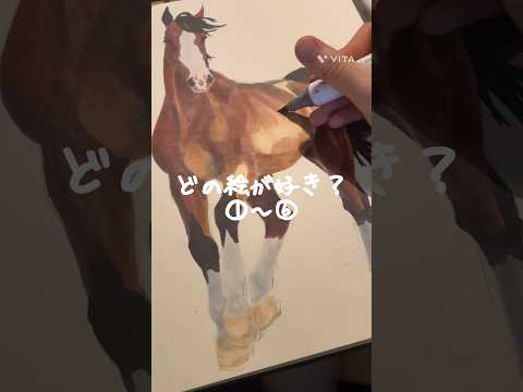 どの絵が好き⁇ #馬の絵 #中学生 #色鉛筆画 #スケッチブック #horse #art