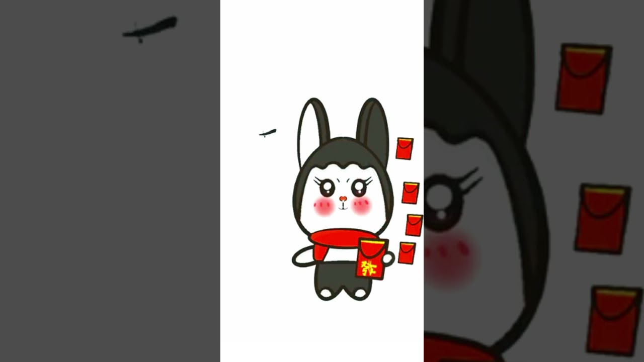 Hand drawn bunny stickers.#procreate  #shorts