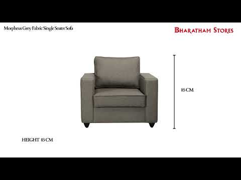 Morpheus Grey Fabric Single Seater Sofa   BS FSFSSSOFA 161