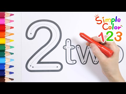 Learn Numbers for toddlers, kids | Learn number 2 by coloring, counting, and filling in the blanks
