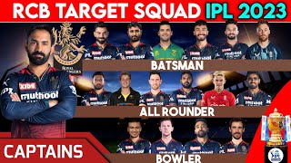 IPL 2023 RCB Team Target Squad | RCB Squad for IPL 2023 | Royal Challengers New Players List 2023
