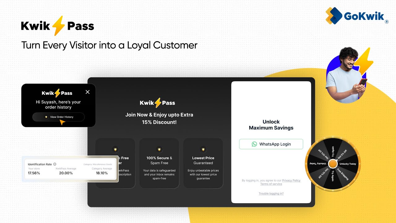 KwikPass: OTP‑login & Popups Demo