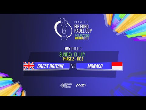 🇬🇧 GREAT BRITAIN vs MONACO 🇲🇨- Men - Group C - Phase 2 - Tie 3 - FIP EURO PADEL