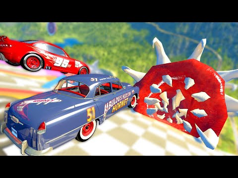 Jumping Cars into GIANT Worm Monster Mouth – BeamNG Drive