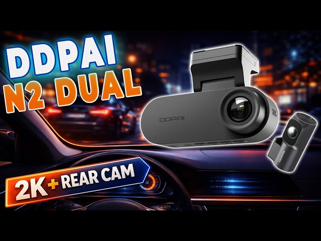 بكج داش كام DDPAI N2 كاميرا امامية بدقة 2k (1440p) وخلفية بدقة FHD + ذاكرة 64 + تركيب على الولاعة