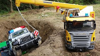 Excavator Crane Truck Rescue Cars Toys for Children 포크레인 경찰차 구출 놀이