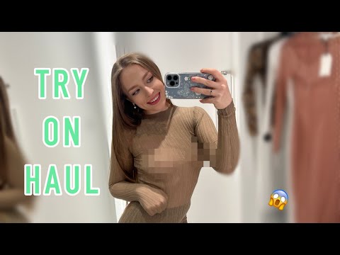 [4K] Transparent dresses in dressing room Try on Haul (2024)