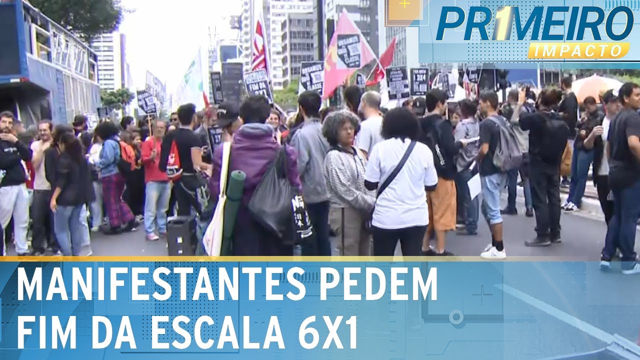 Manifestações pelo fim da escala 6x1 são realizados em capitais | Primeiro Impacto (15/11/24)