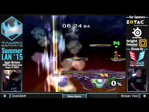 Tampa eSports Summer LAN 15 Melee - Winners Quarters - DrunkSloth vs Broken Yew  [No Audio]