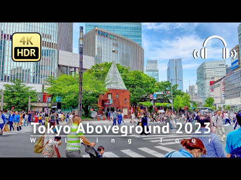 Ginza, Yurakucho e estação de Tóquio: excursão a pé pela superfície de Tóquio 2023 - Japão [4K/HDR/Binaural]