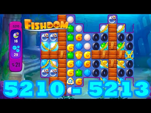 Fishdom Level 5210 - 5213 HD Walkthrough | 3 match puzzle | gameplay | android | 5211 | 5212 | IOS
