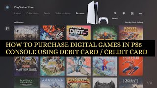 How to Buy Digital Games in PS5 Console using Debit card / Credit card