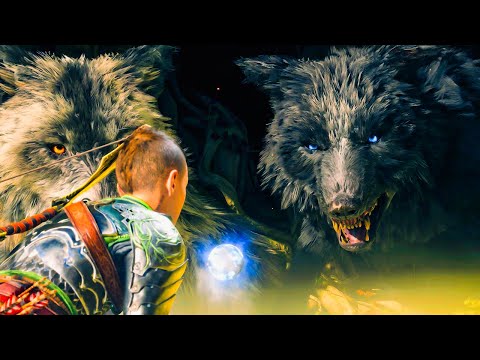 God Of War Ragnarok - All Skoll and Hati Wolves Scenes