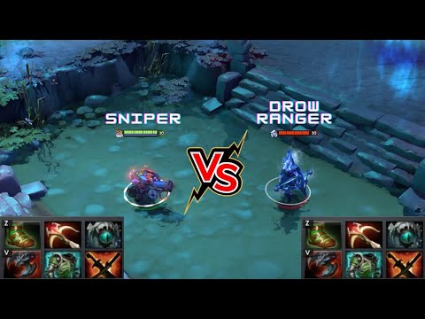 Dota 2 | Sniper vs Drow Ranger lvl 30 | Same Full Items