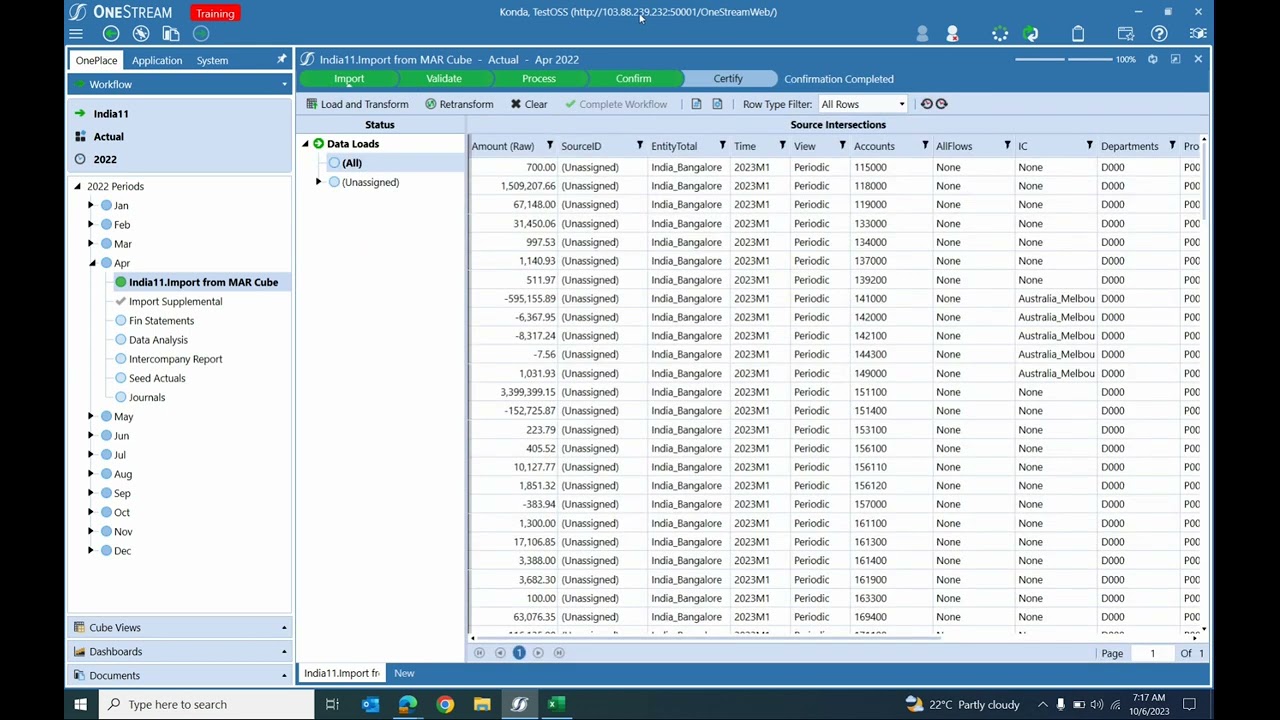 OneStream Data Loads