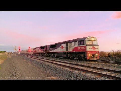 MP9 Freight Train With Twin SCT Class Diesel Locomotives (20/12/2016) - PoathTV Australian Railways