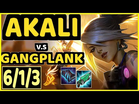 KINGEN (AKALI) vs GANGPLANK - 6/1/3 KDA TOP CHALLENGER GAMEPLAY - KR