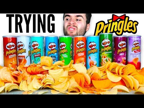 TRYING EVERY PRINGLES FLAVOR! - Pizza, Ranch, Salt and Vinegar, & MORE Chips Taste Test Challenge! Video