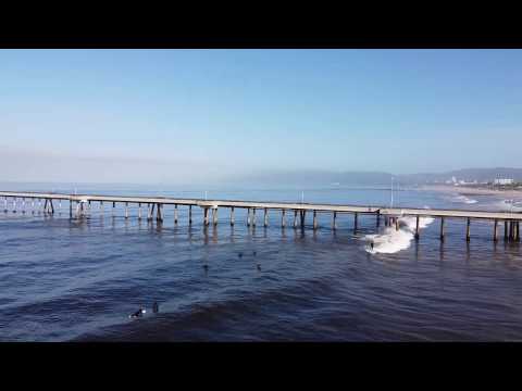 Surfing and drone shots at Venice Beach