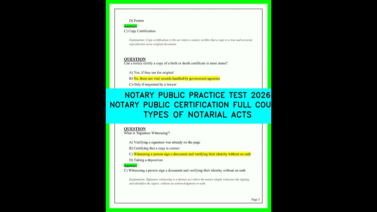 NOTARY PUBLIC PRACTICE TEST 2026 | FULL COURSE + NOTARIAL ACTS EXAM PREP (PASS FAST) 🚀
