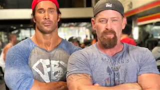 Mike O'Hearn and Actor Max Martini throwing down a Epic tricep workout Part 1