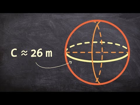 Part of a video titled Find the volume of a sphere given the circumference - YouTube