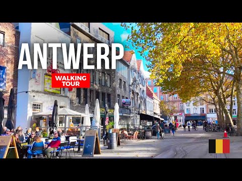 🇧🇪 Antwerp Walking Tour 4K | Sint-Jansvliet, Oude Koornmarkt & Vlaaikensgang to Handelsbeurs