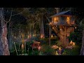 Tropical Rainforest Ambience 🏕️🌙 nature sounds for sleep 10 hours, rain on leaves & cozy treehouse.