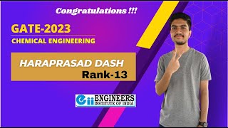 HARAPRASAD DASH | Rank-13 GATE 2023 | Chemical Engineering