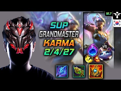 GrandMaster Karma Support vs Yuumi - 천상계 서폿 카르마 슈렐 유성 - LOL KR 12.7
