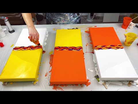 # 301 - GORGEOUS Sunset 🌇 Colours ~ Acrylic Pour Painting