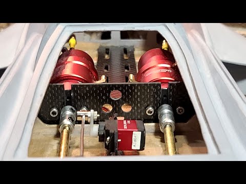 Pt3 Twin Motor Rc Drag Boat Build - Battery Tray, Servo & Rudder install - Dual Motor Hydroplane