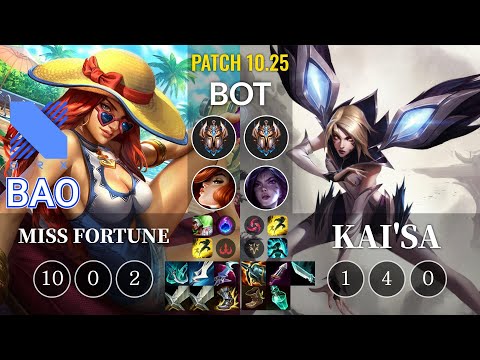 DRX BAO Miss Fortune vs Kai'Sa Bot - KR Patch 10.25