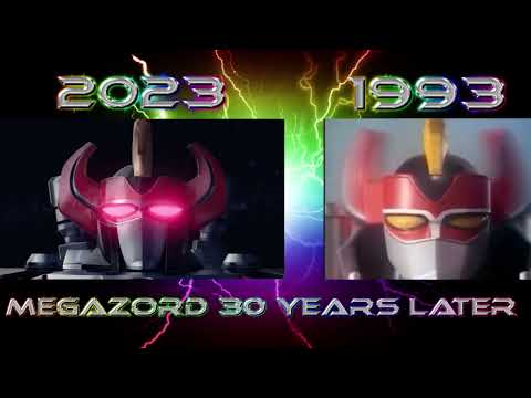 Mighty Morphin Power Rangers Megazord 1993 and 2023