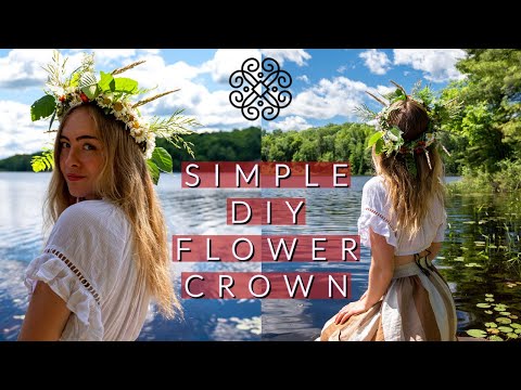SIMPLE DIY Pagan Flower Crown | No other materials needed | Jāņi Celebration