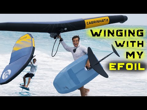 Wing Foiling with my e-Foil board