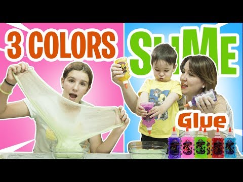 3 COLORS of glue SLIME Juego de Slime casero