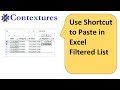 Use Shortcut to Paste in Excel Filtered List 