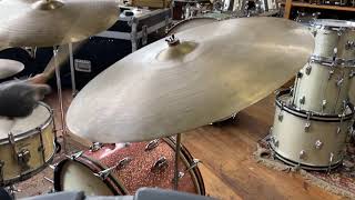Video thumbnail for 1960's Zildjian Avedis 30" Ride Cymbal 6650g by Wood & Weather Drum Shop